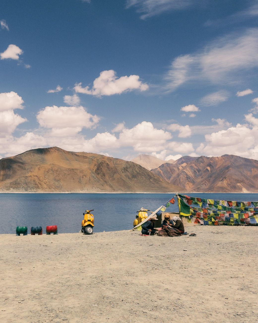 Pangong Lake in Ladakh with mountains